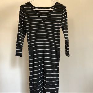 MNG Mango gray striped sweater dress size S